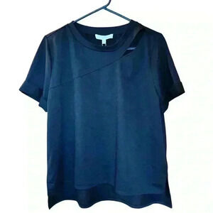 NWT Adyson Parker Black Tee Cutout Collarbone Cuffed Sz XL